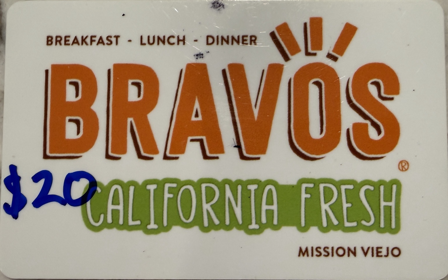 Bravo's California Fresh gift card